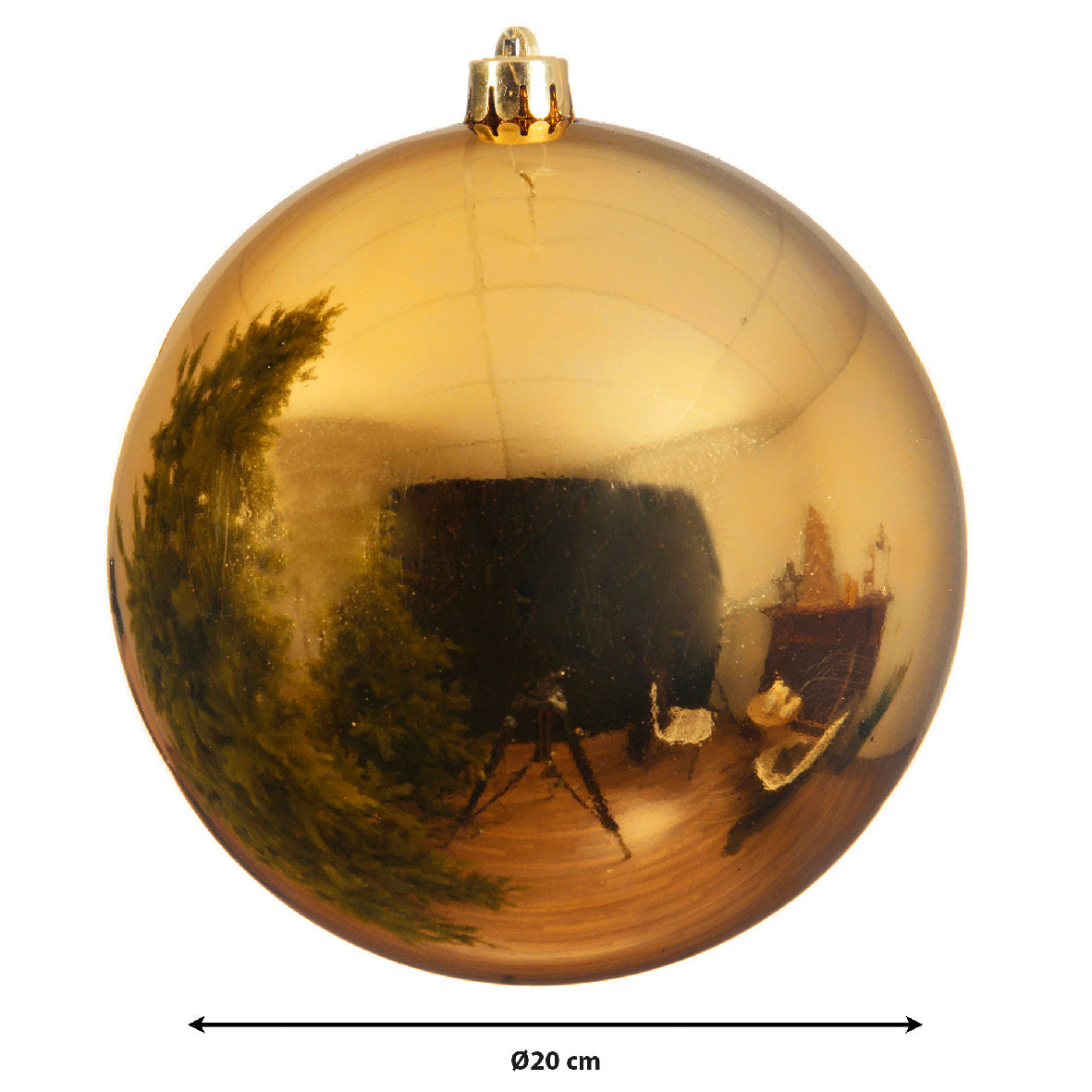 Decoración irrompible-Bolas dorado claro plástico Diámetro 20cm