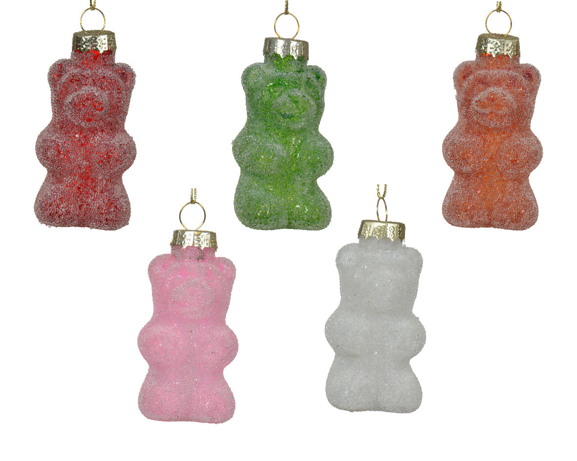 Glasbären-Set in verschiedenen Farben von 8 cm.