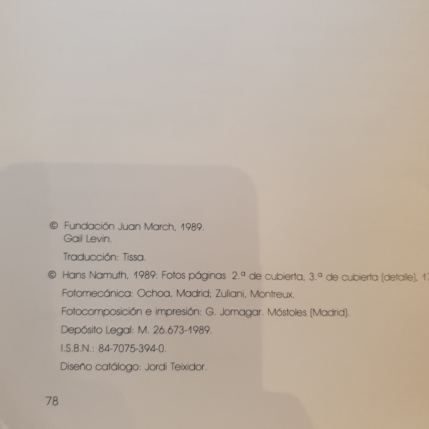 EDWARD HOPPER. FUNDACIÓN JUAN MARCH, MADRID 1989