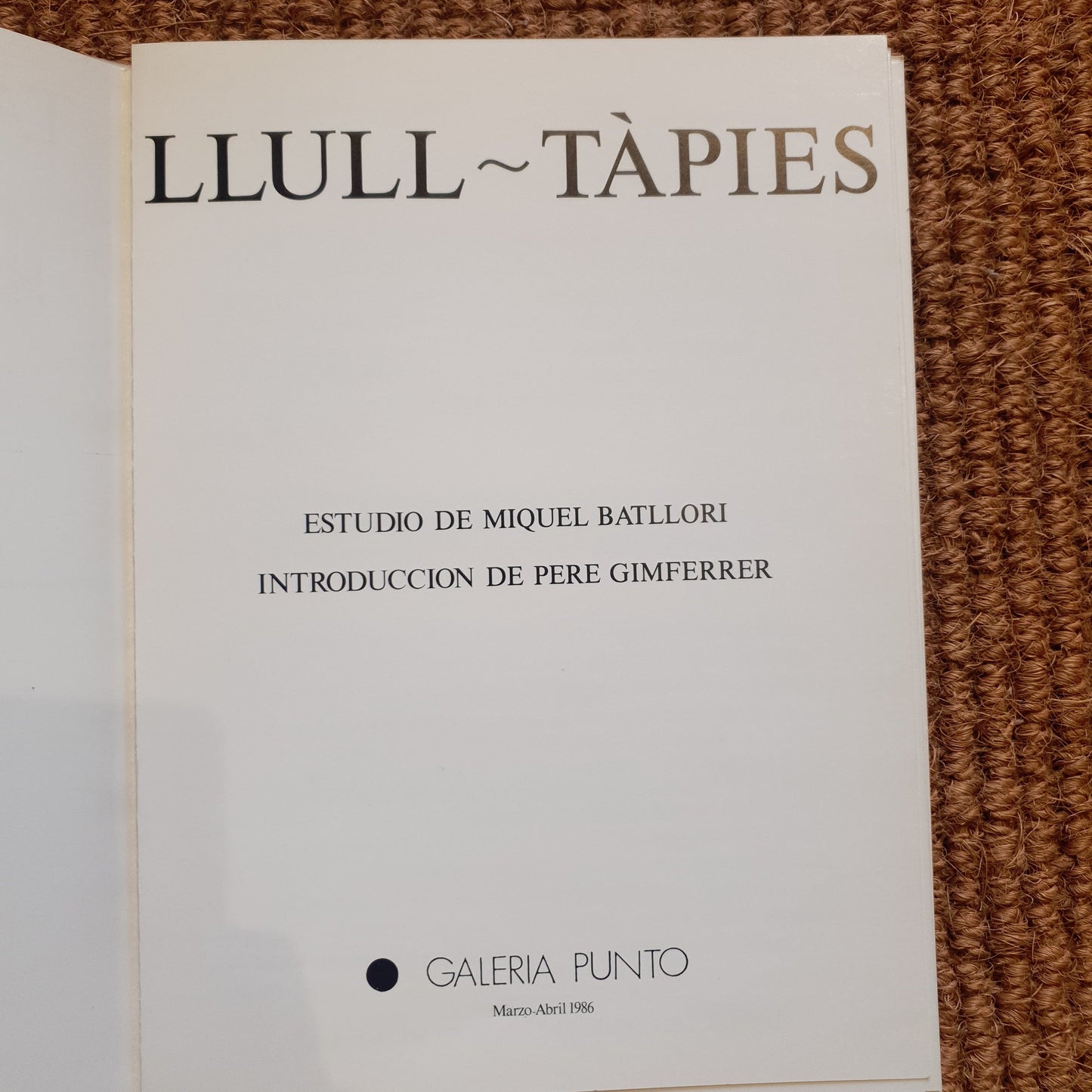 Tápies, Punto Gallery 1986