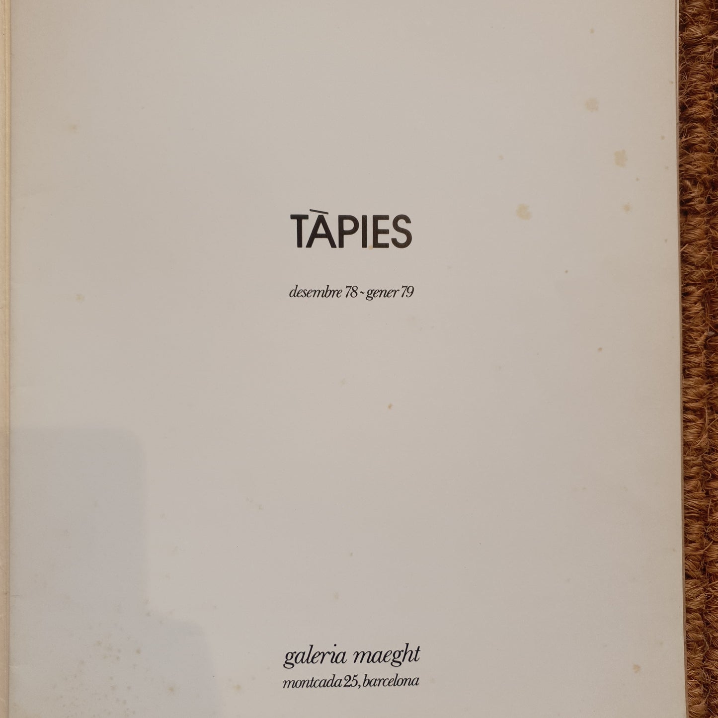 Tápies, GRAFITTI - Galeria Maeght, 1978-1979