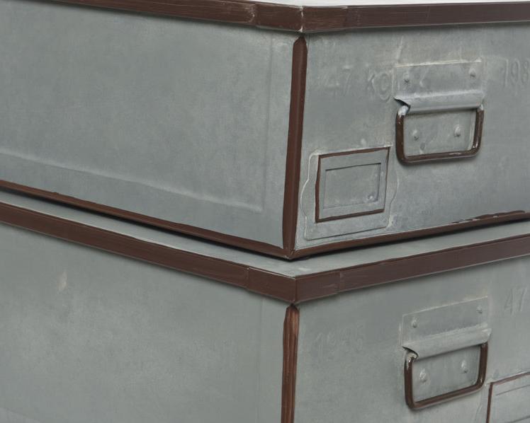 Dekorative Vintage-Aktenbox aus Metall