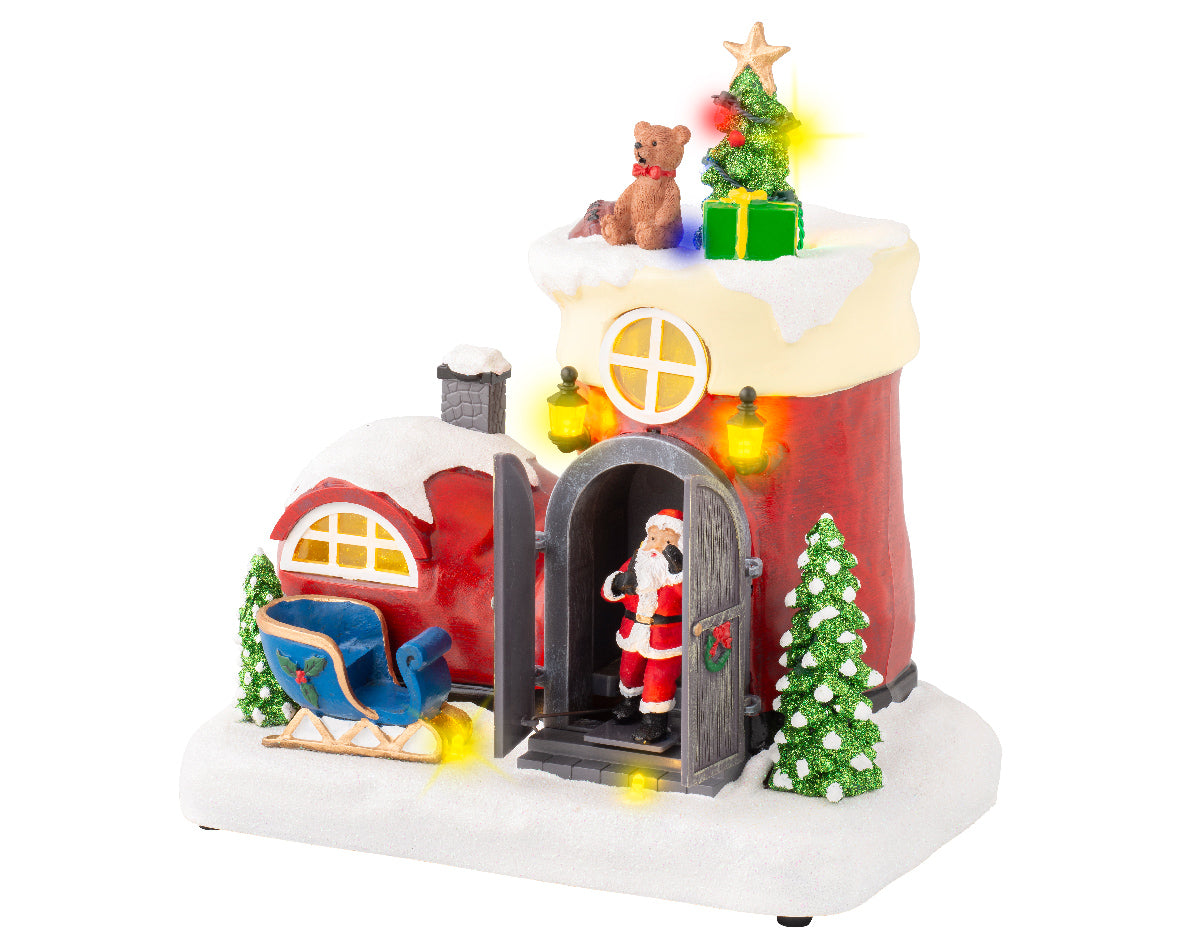 Edifico de plástico en forma de bota con adornos navideños de 23cm
