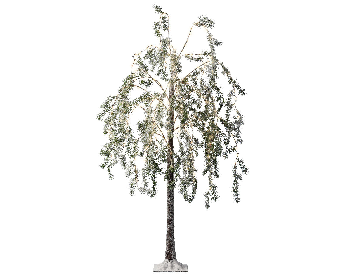 Árbol de navidad con pequeñas luces LED blancas cálidas de 150cm