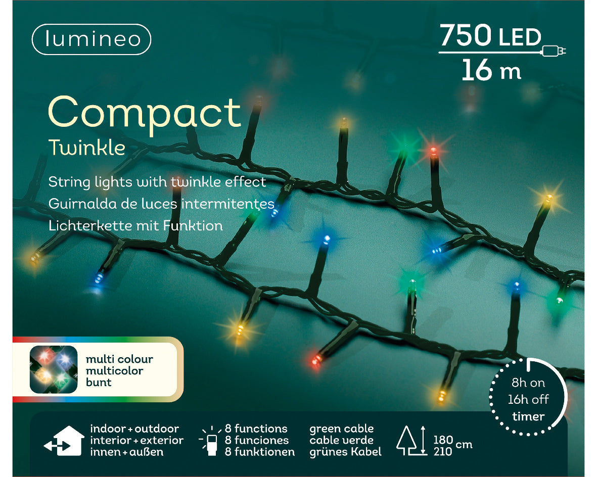 Guirnalda de luces Compact 16m-750LED Multicolor