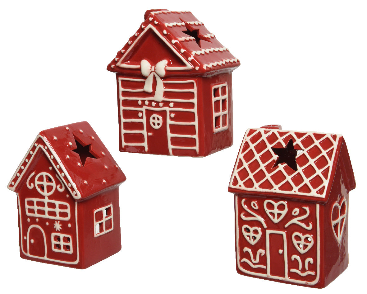 Casa de porcelana color rojo