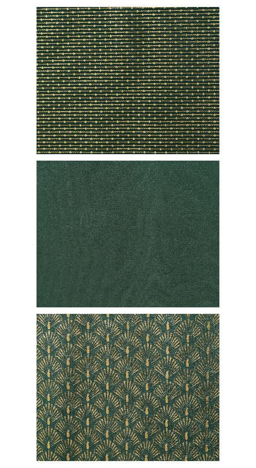 Green Christmas table runner made of velvet and polyester, 200 cm