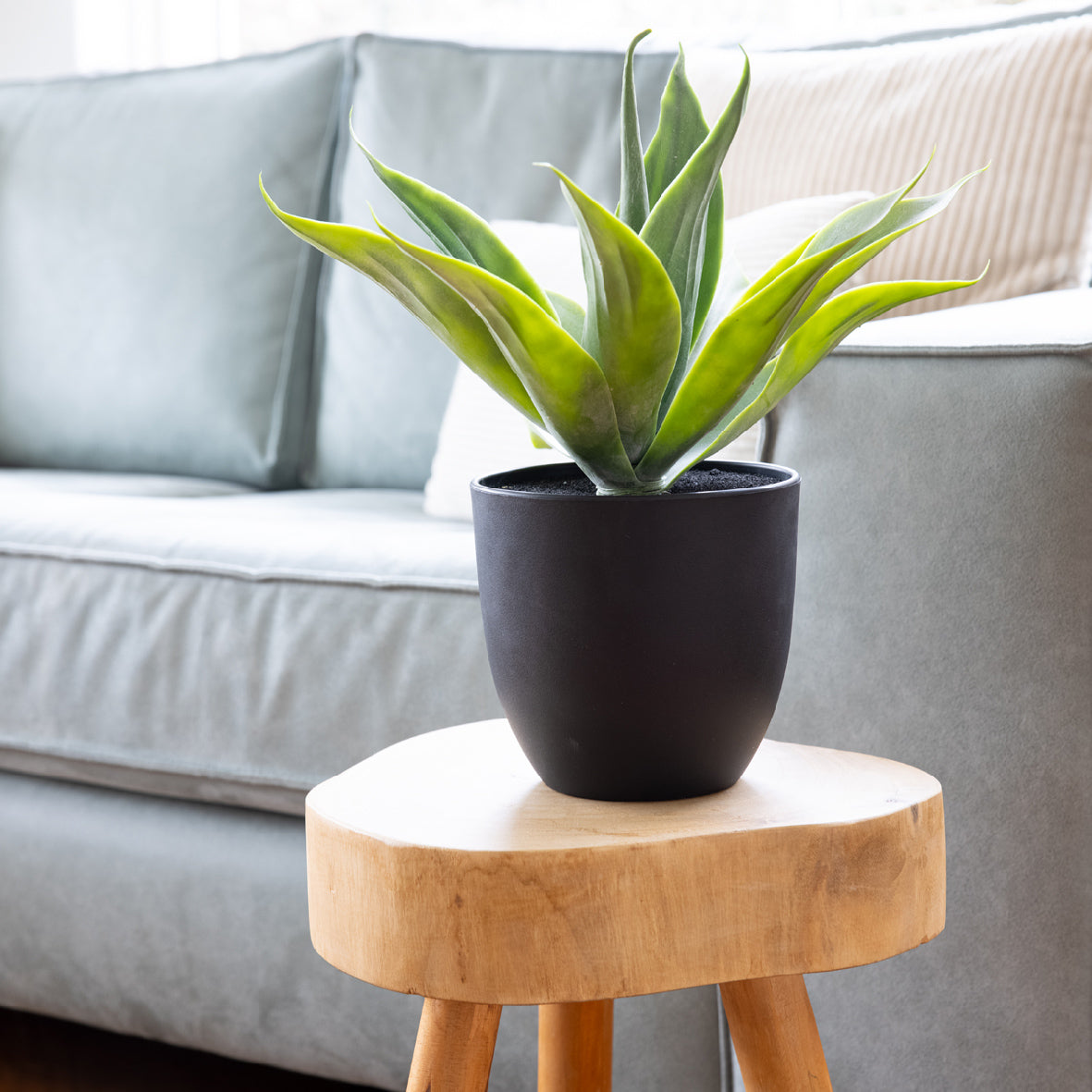 Planta de Agave Artificial en Maceta Decorativa Verde para Interior
