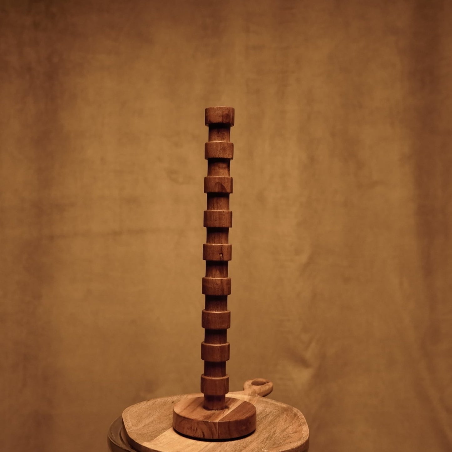 Candelabro de Madera de Mango Estilo Japandi Contenporáneo