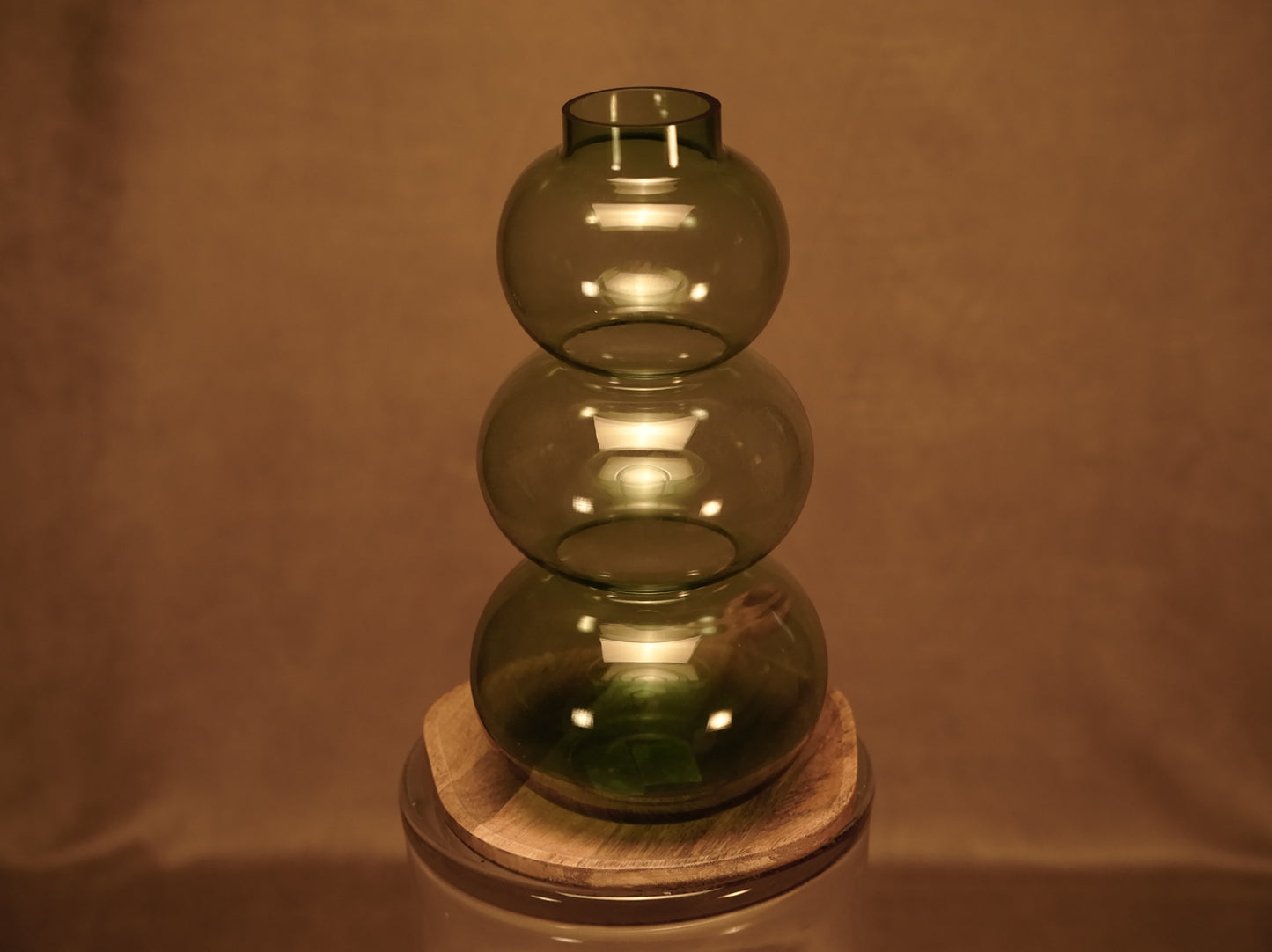 Florero de Vidrio Soplado Verde - Diseño Moderno