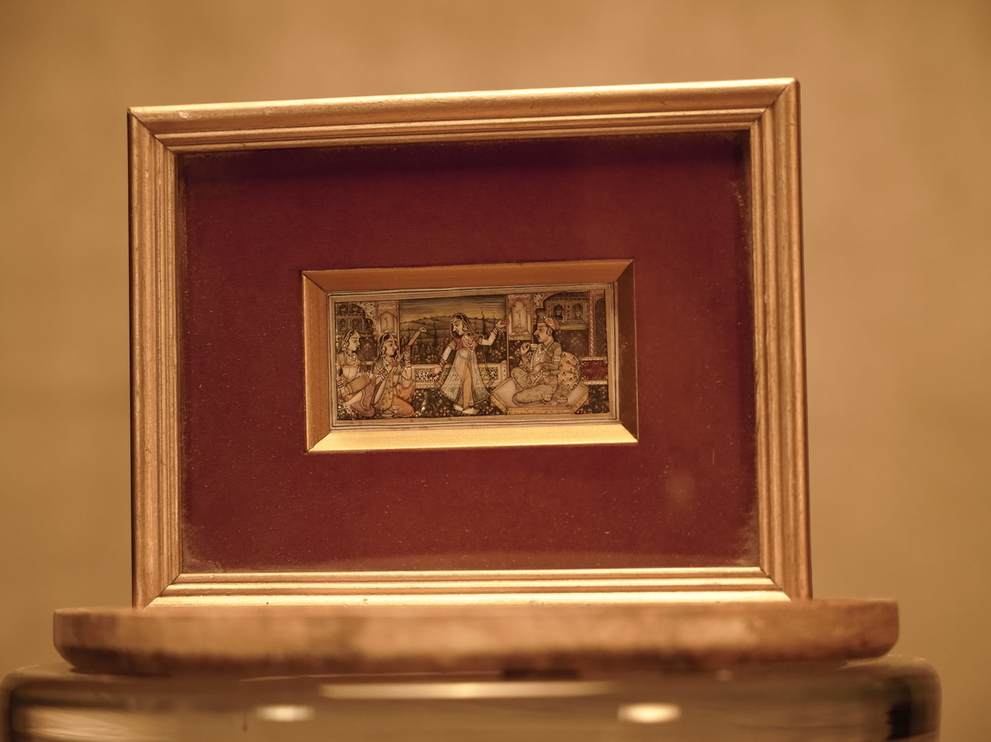 Pintura Rajputa en Miniatura - Estilo Indio del Siglo XVIII - Enmarcada