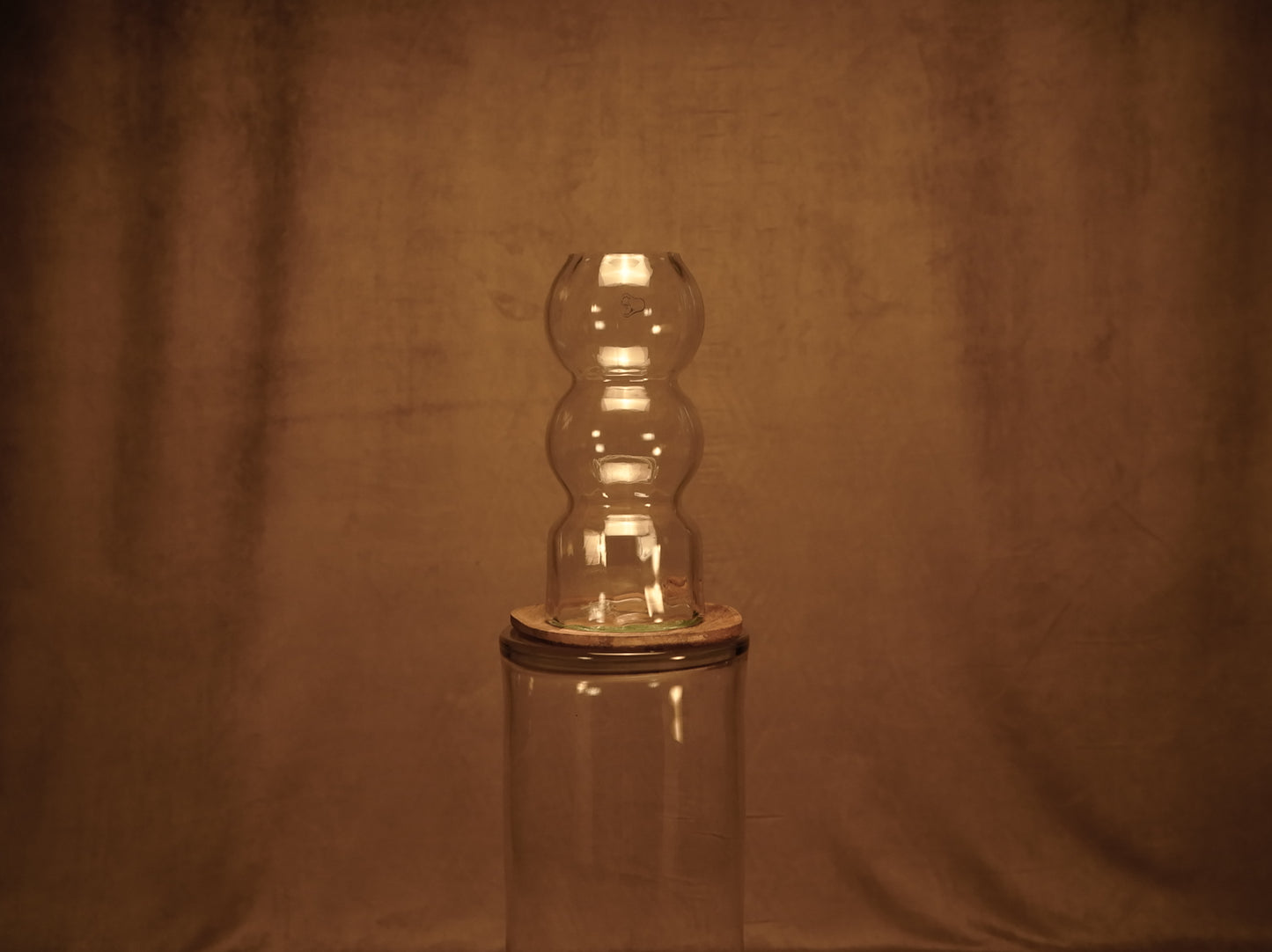 Vase aus mundgeblasenem Glas im Retro-Design
