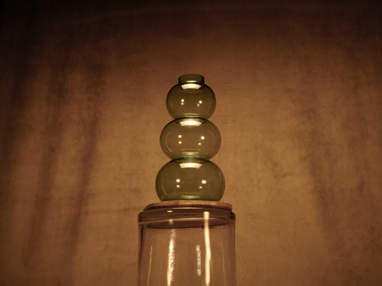 Retro Design Green Blown Glass Vase