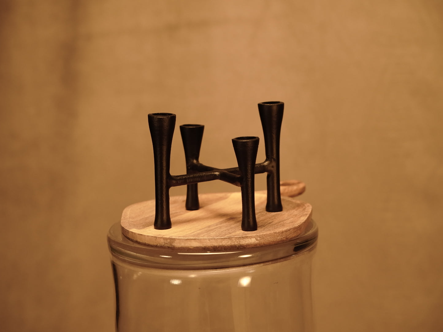 Japandi style four-candle table candle holder