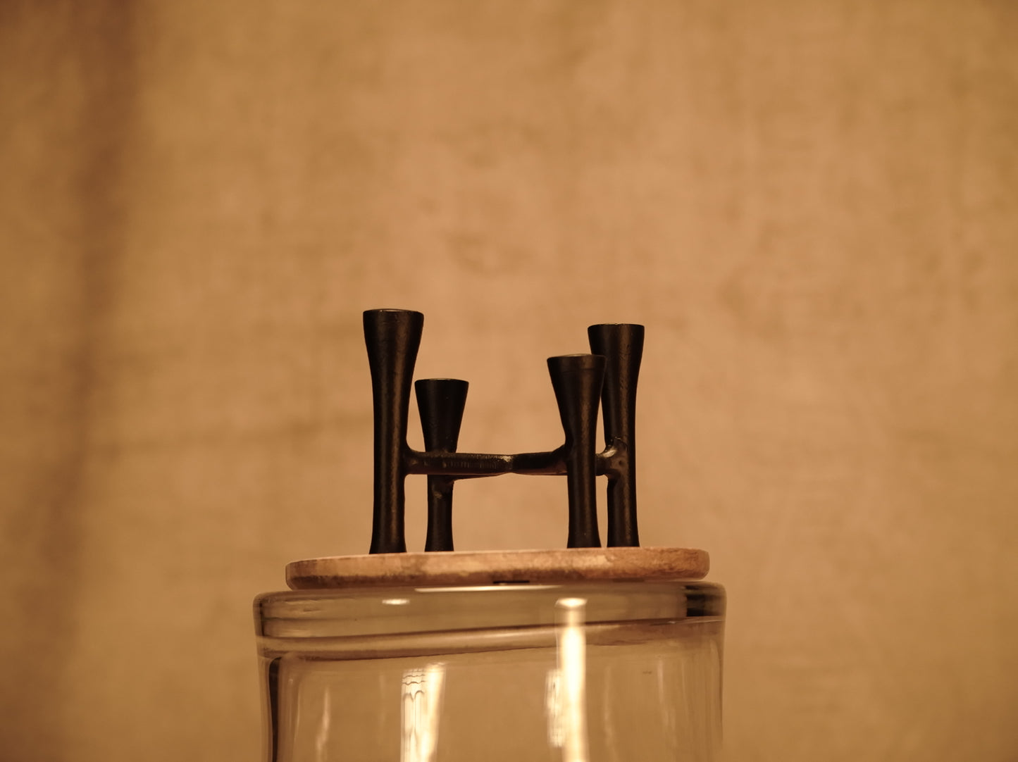 Japandi style four-candle table candle holder