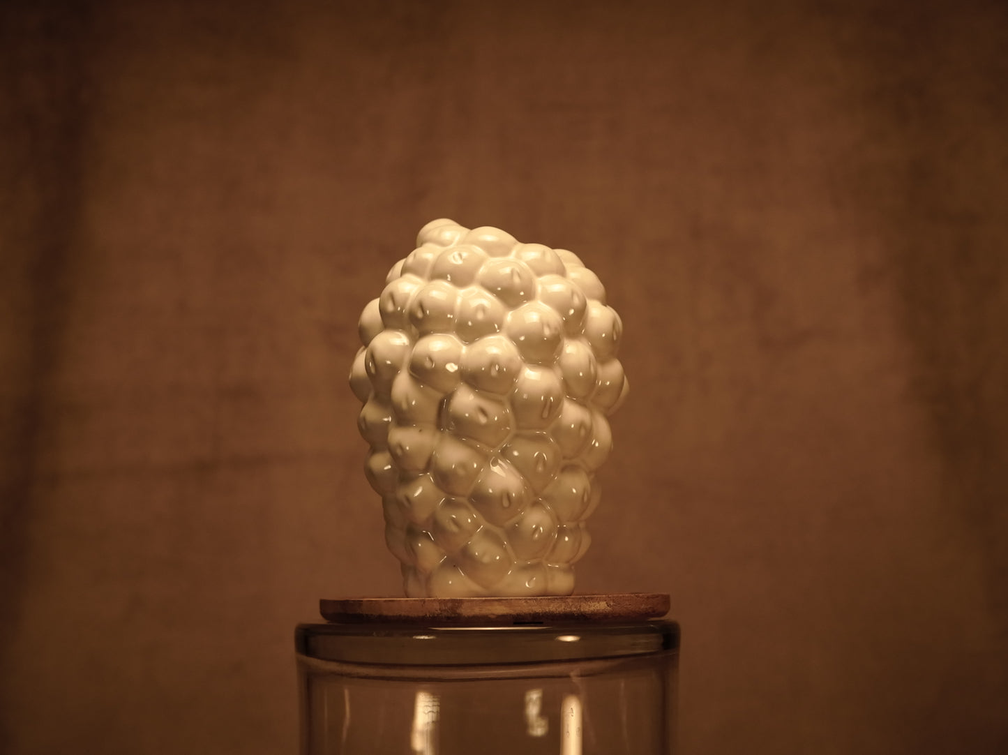 White stoneware ceramic vase in organic style