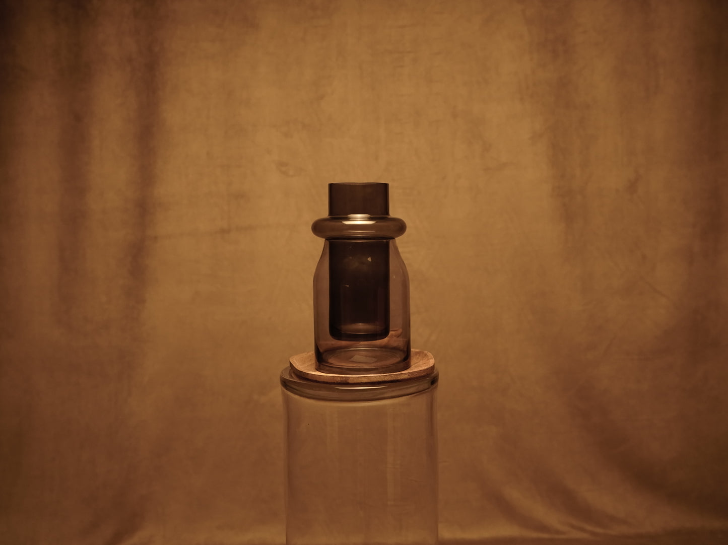 Modern style smoked glass vase