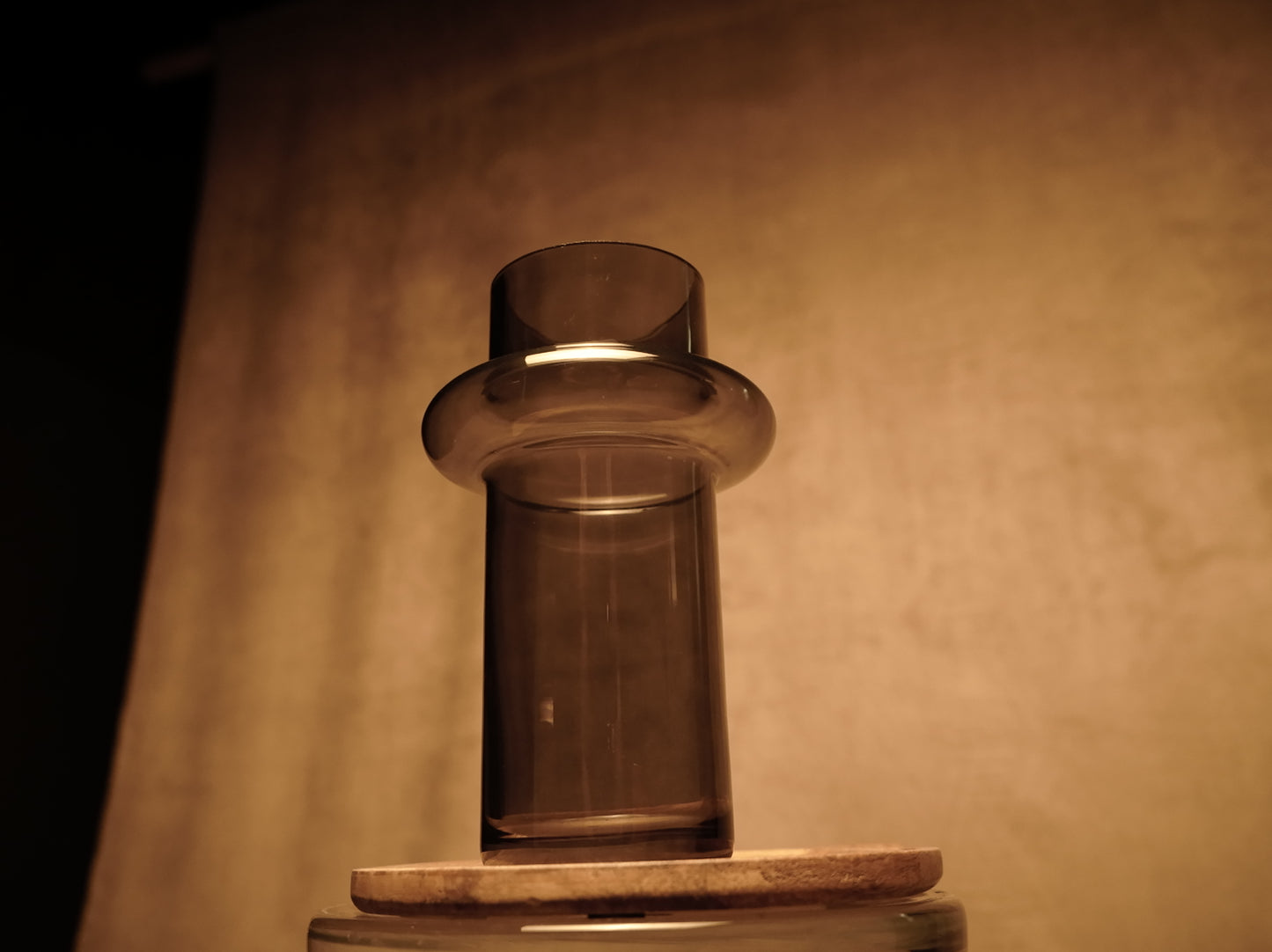 Modern style smoked glass vase