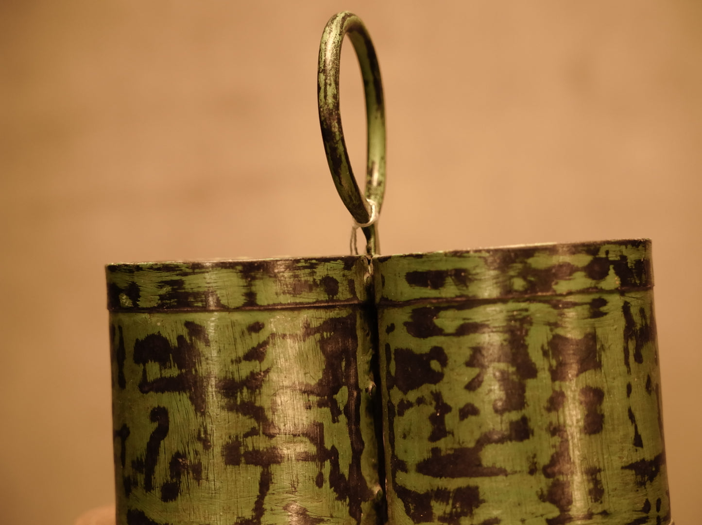 Rustic style double iron cutlery holder - various colours