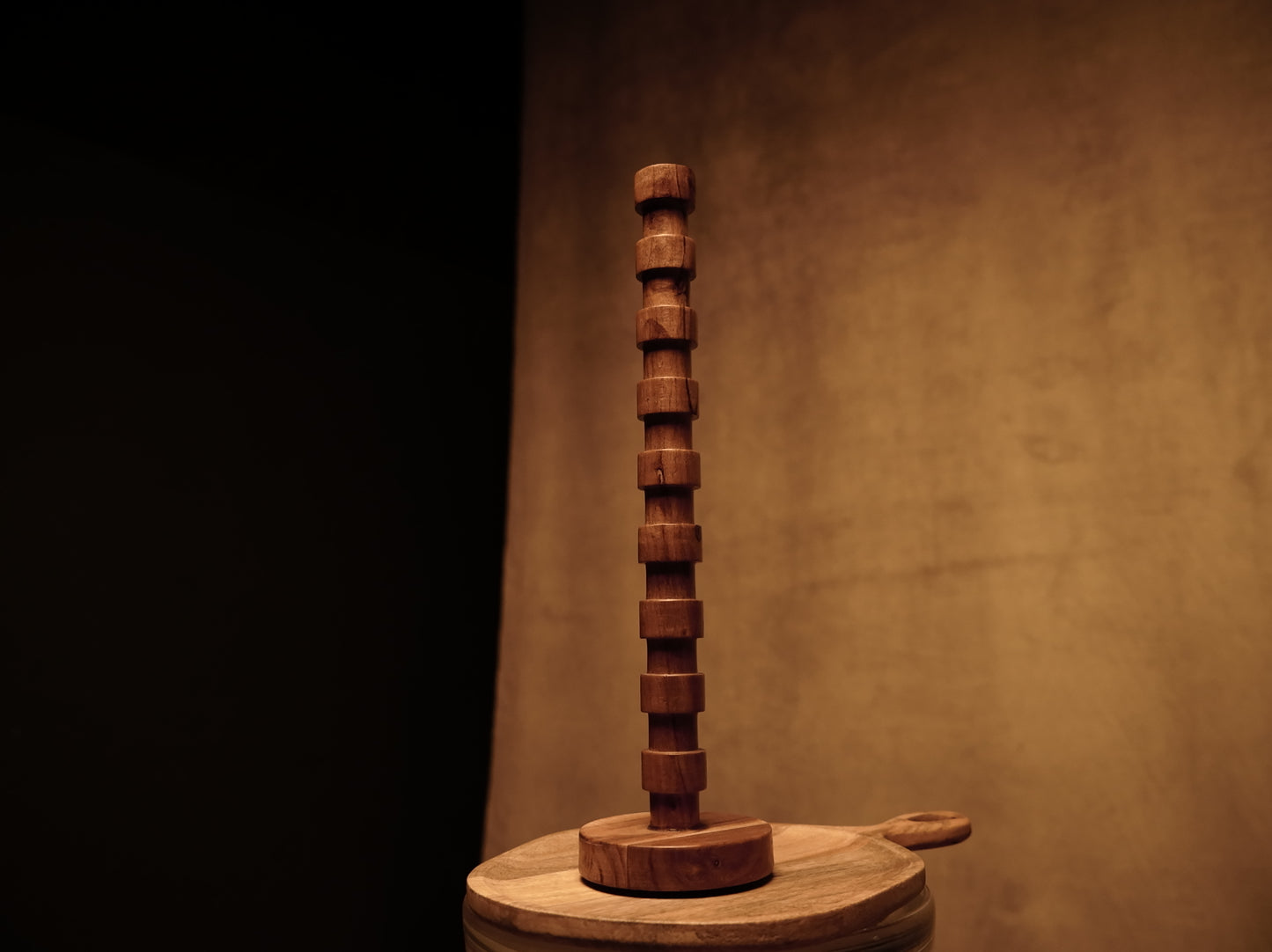 Contemporary Japandi Style Mango Wood Candlestick - various sizes