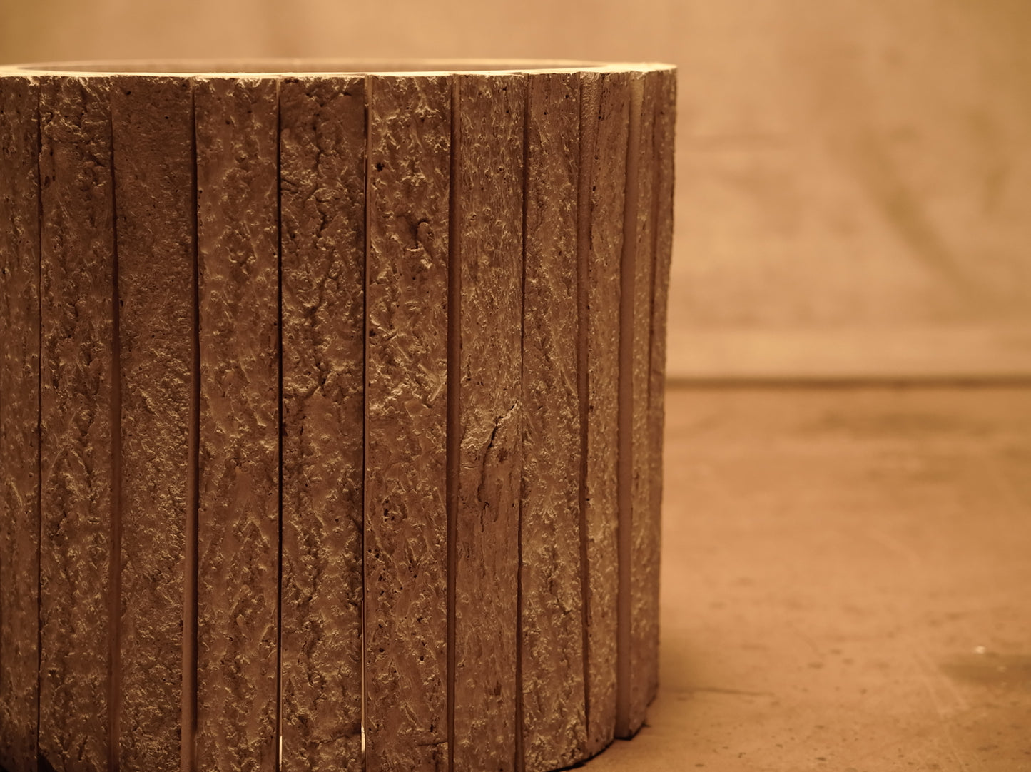 Rustic Style Handcrafted Whitewashed Pine Bark Planter