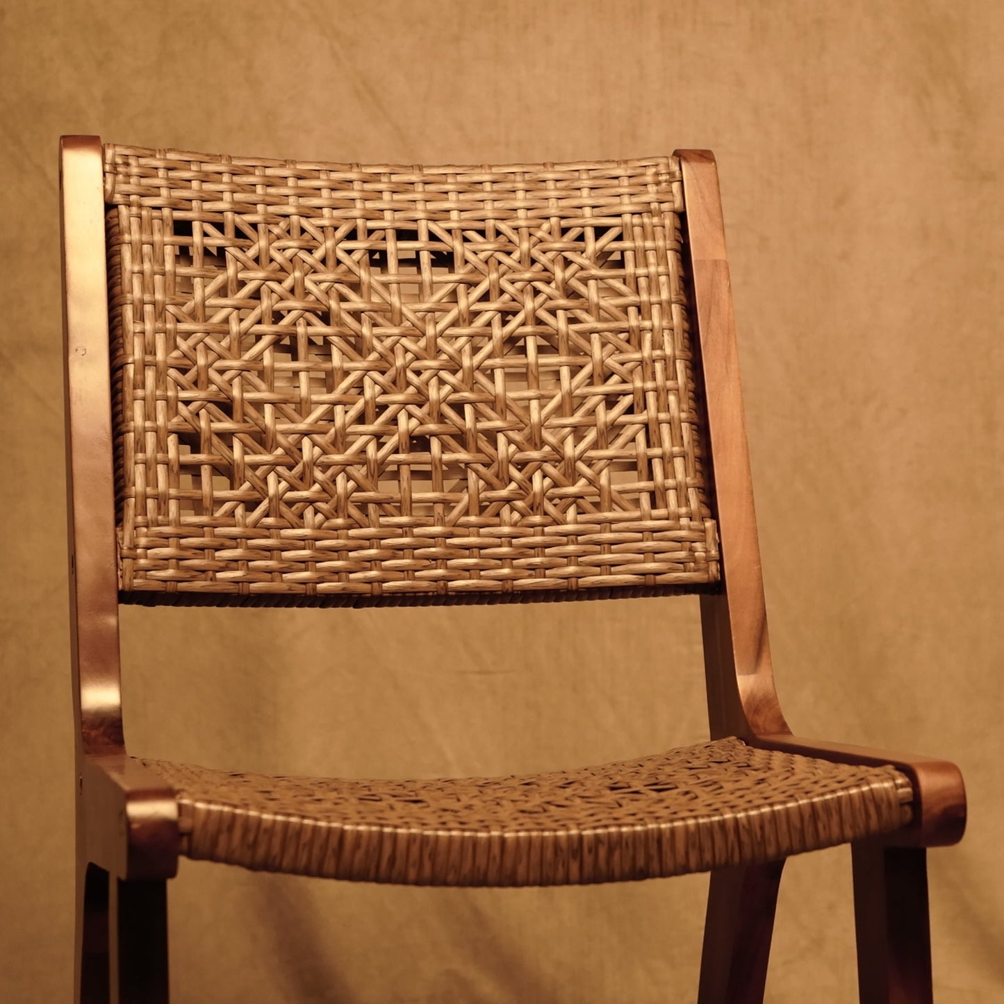 Rattan and Wood Chair