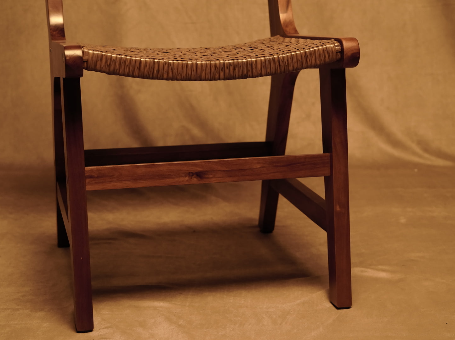 Rattan and Wood Chair