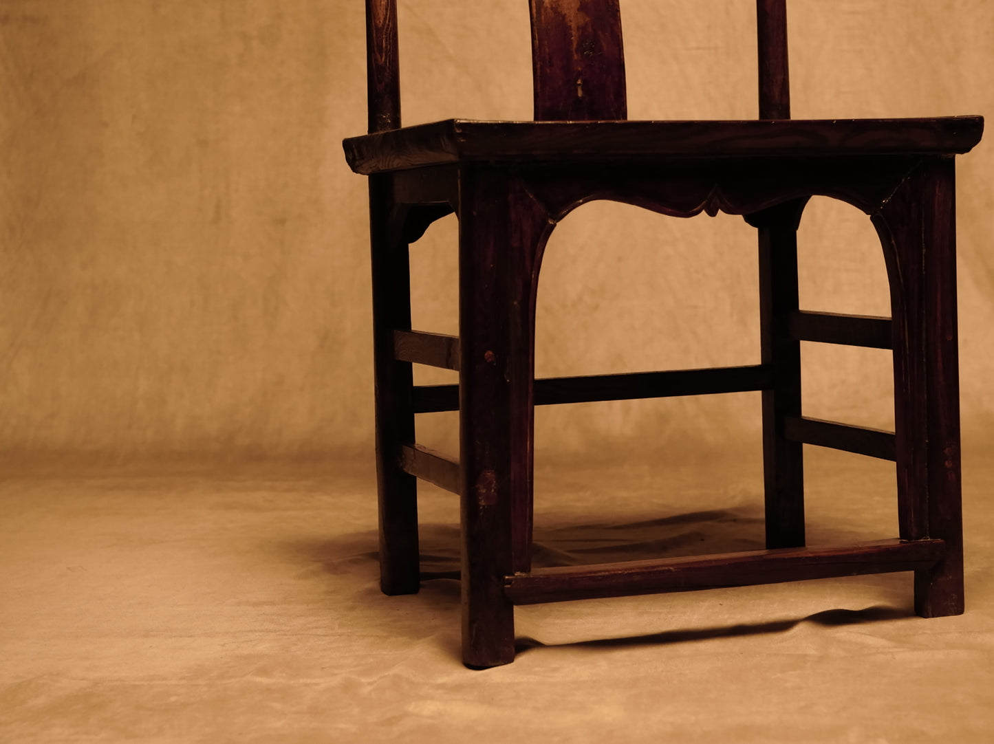 Silla China de Madera Maciza, Estilo Oriental Vintage