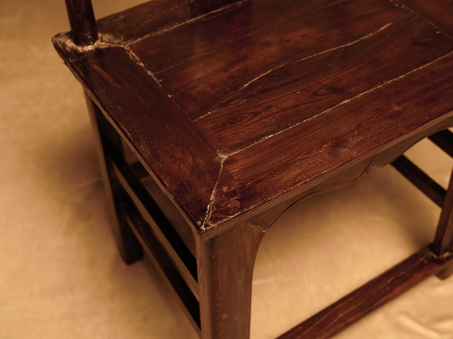 Silla China de Madera Maciza, Estilo Oriental Vintage