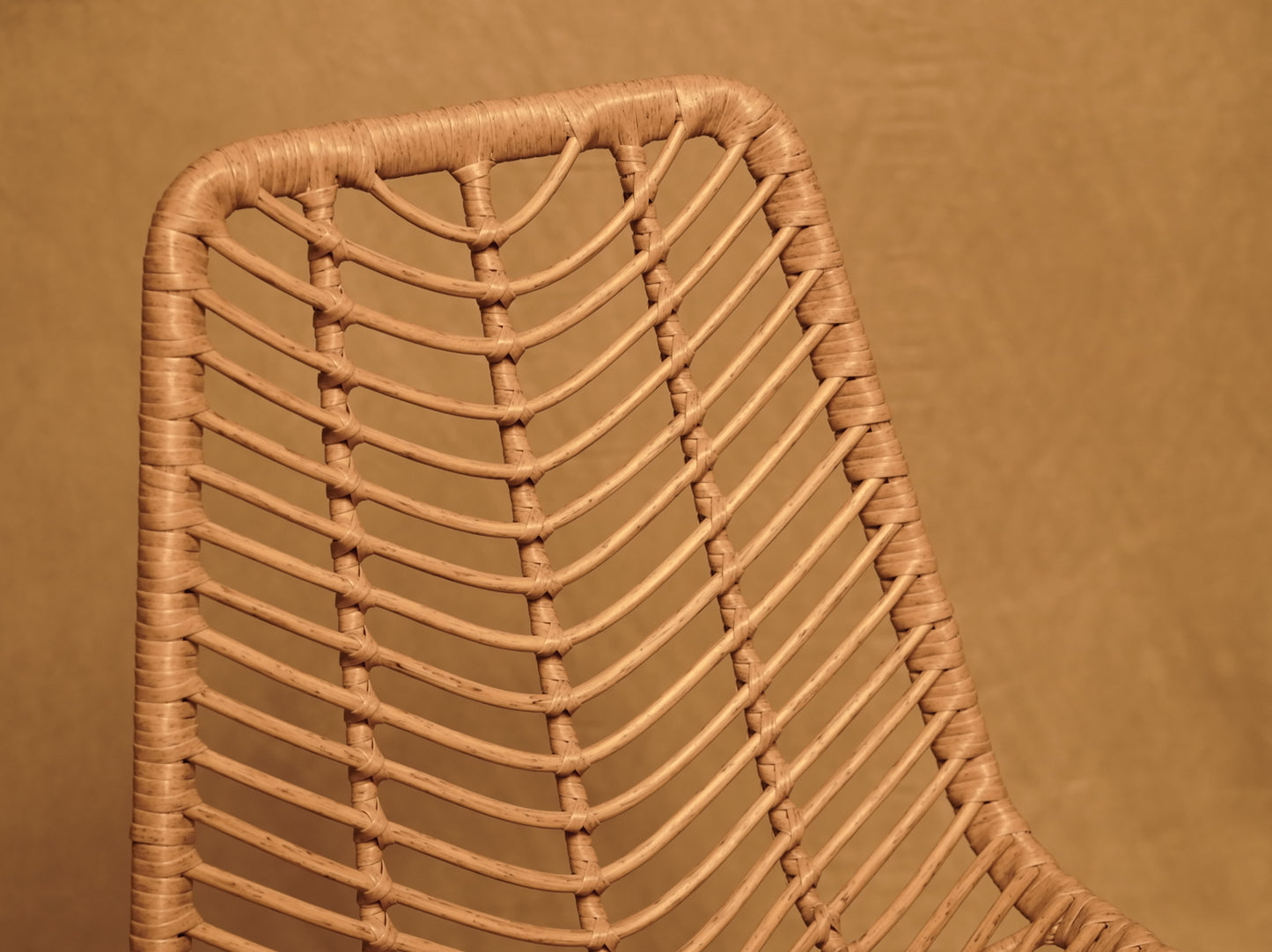 Rattan Chair with Metal Legs, Boho Chic Design
