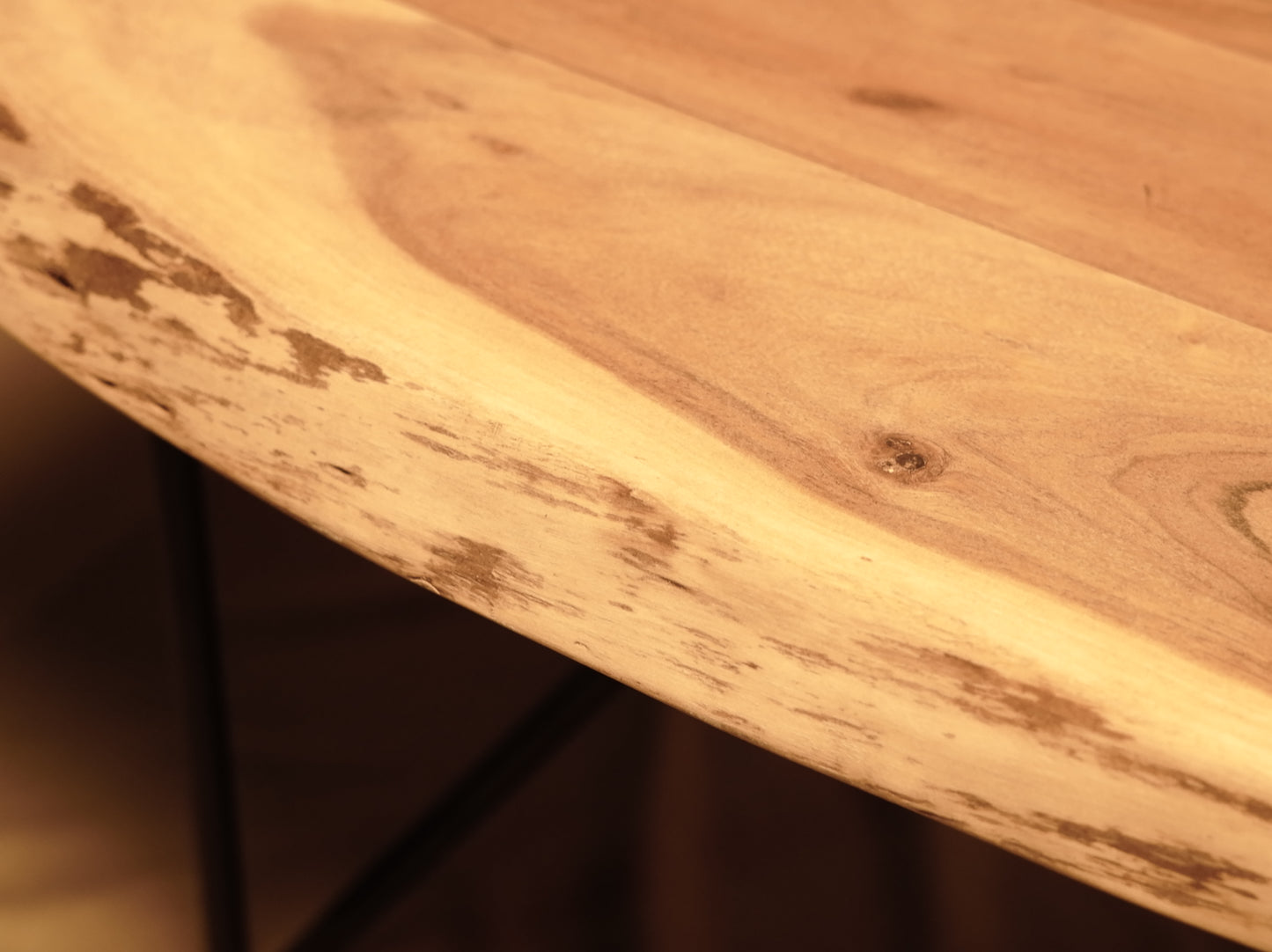 Natural Solid Wood Bench with Industrial Style Metal Legs