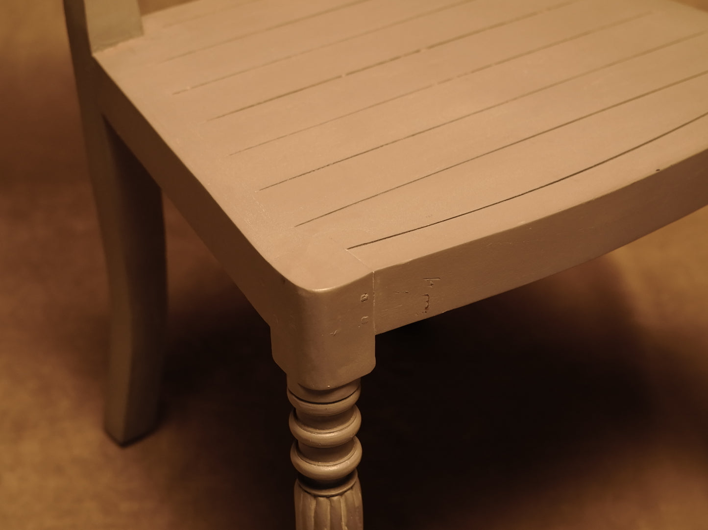 Grey Wooden Chair - Classic Style with Details