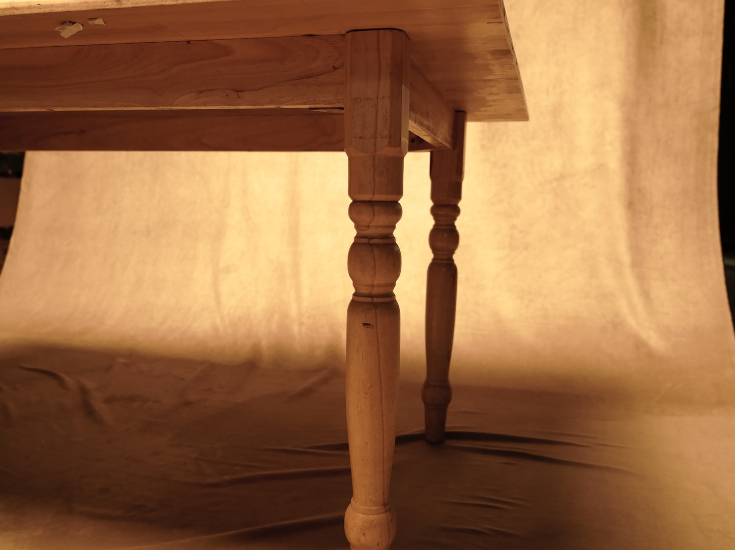 Rustic Pine Table with Turned Legs - Classic Style