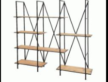Iron and wood shelf 40x196x180cm