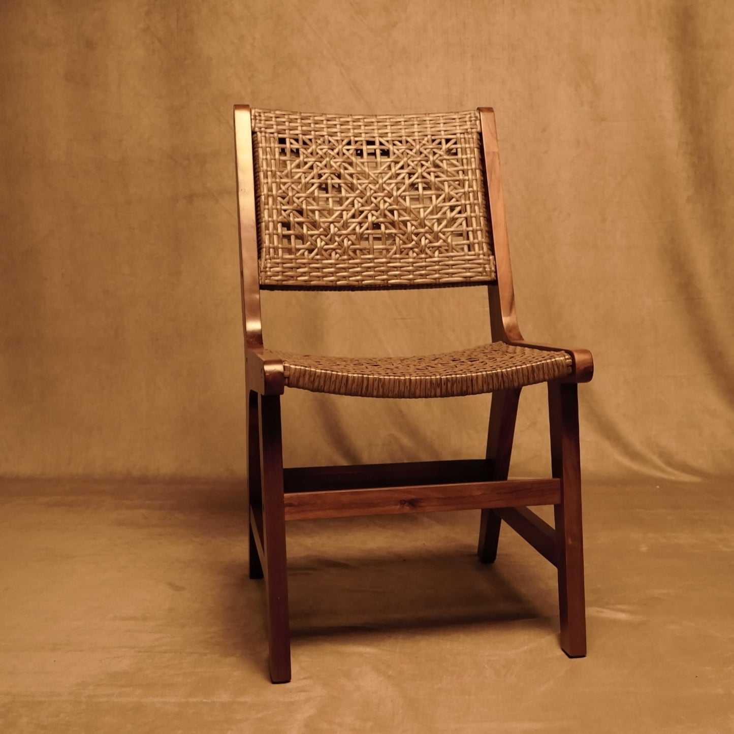 Rattan and Wood Chair