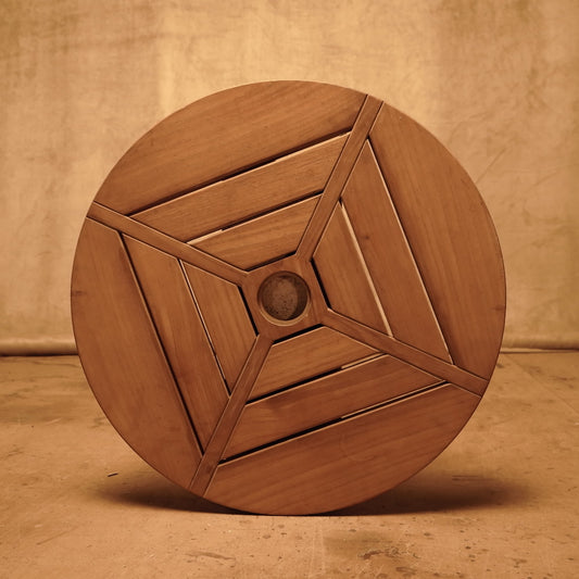 Tablero redondo de madera de teca 60cm – Estilo rústico natural