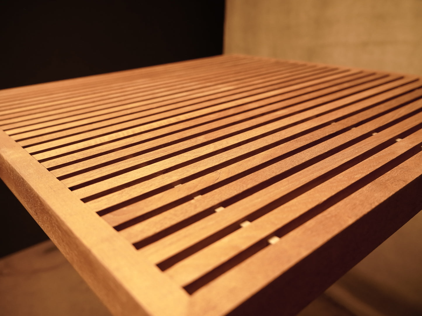 Outdoor high table made of premium teak and naval steel