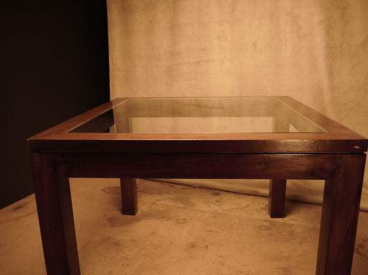 Mesa de Teca premium con cristal