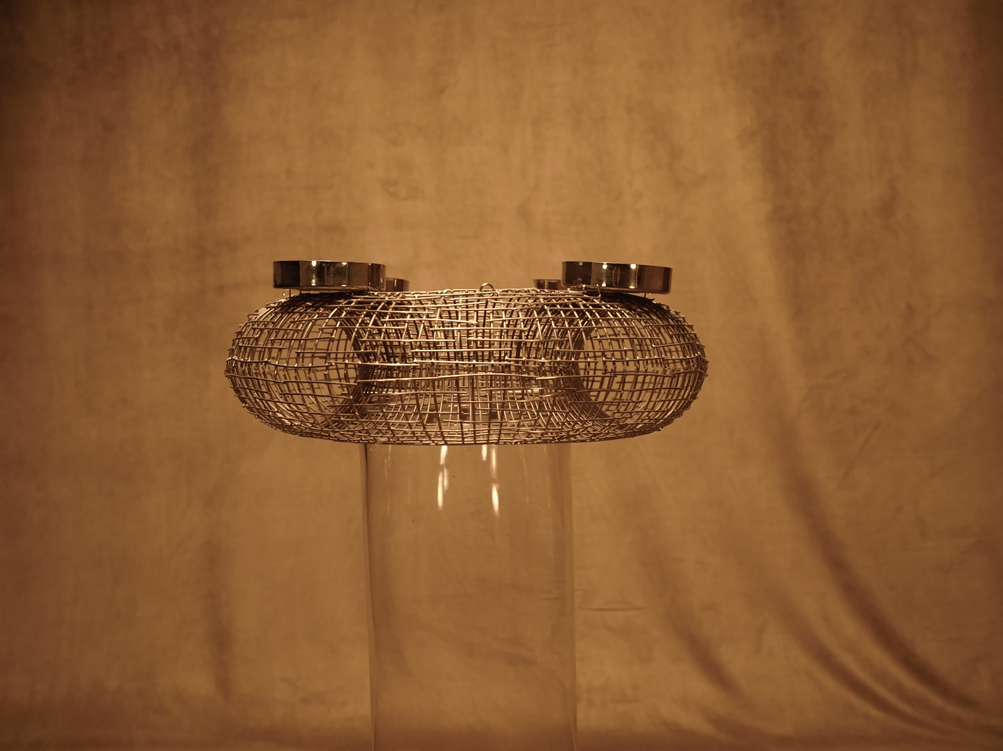 Silver Metal Candle Holder