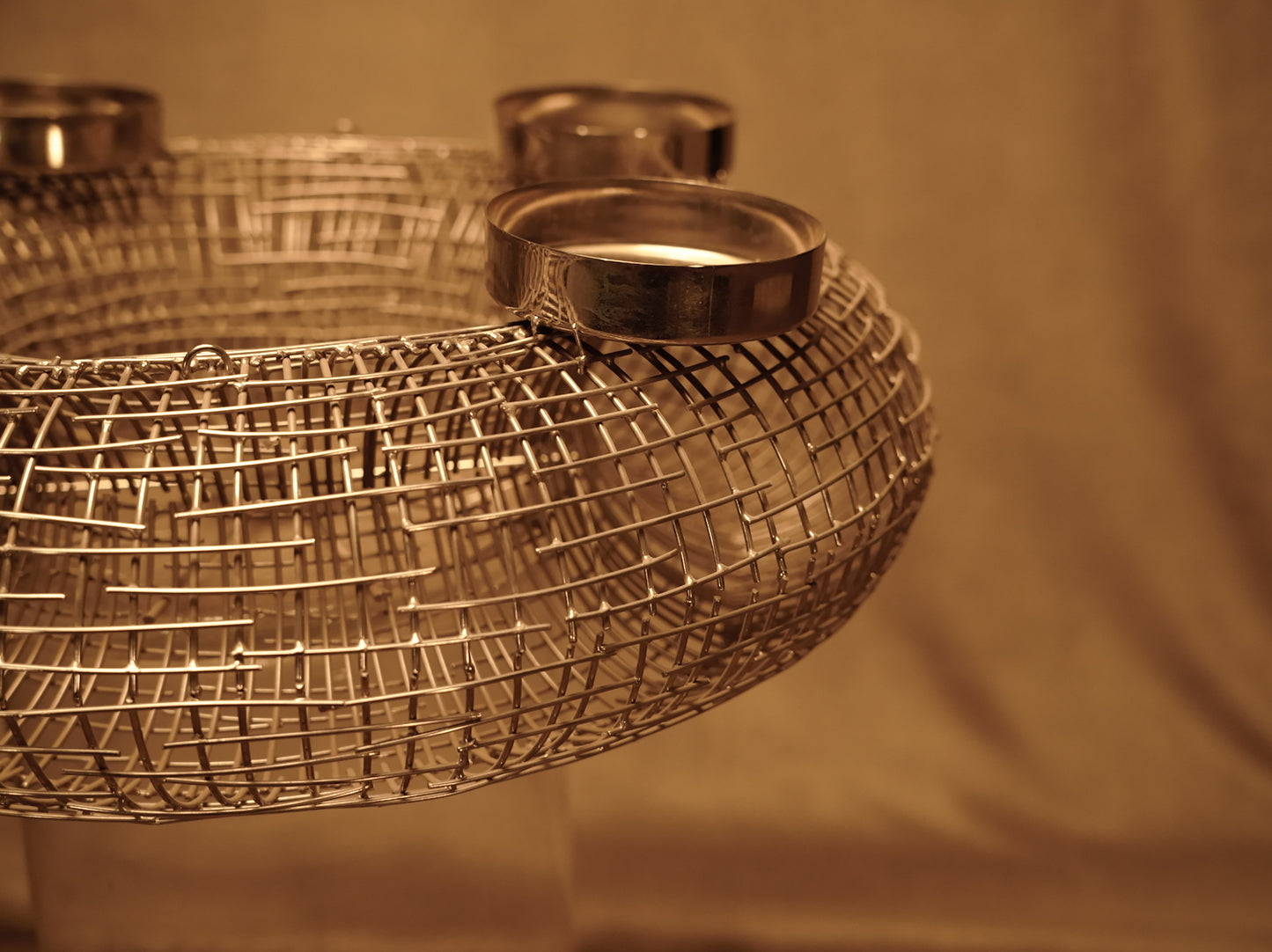 Silver Metal Candle Holder