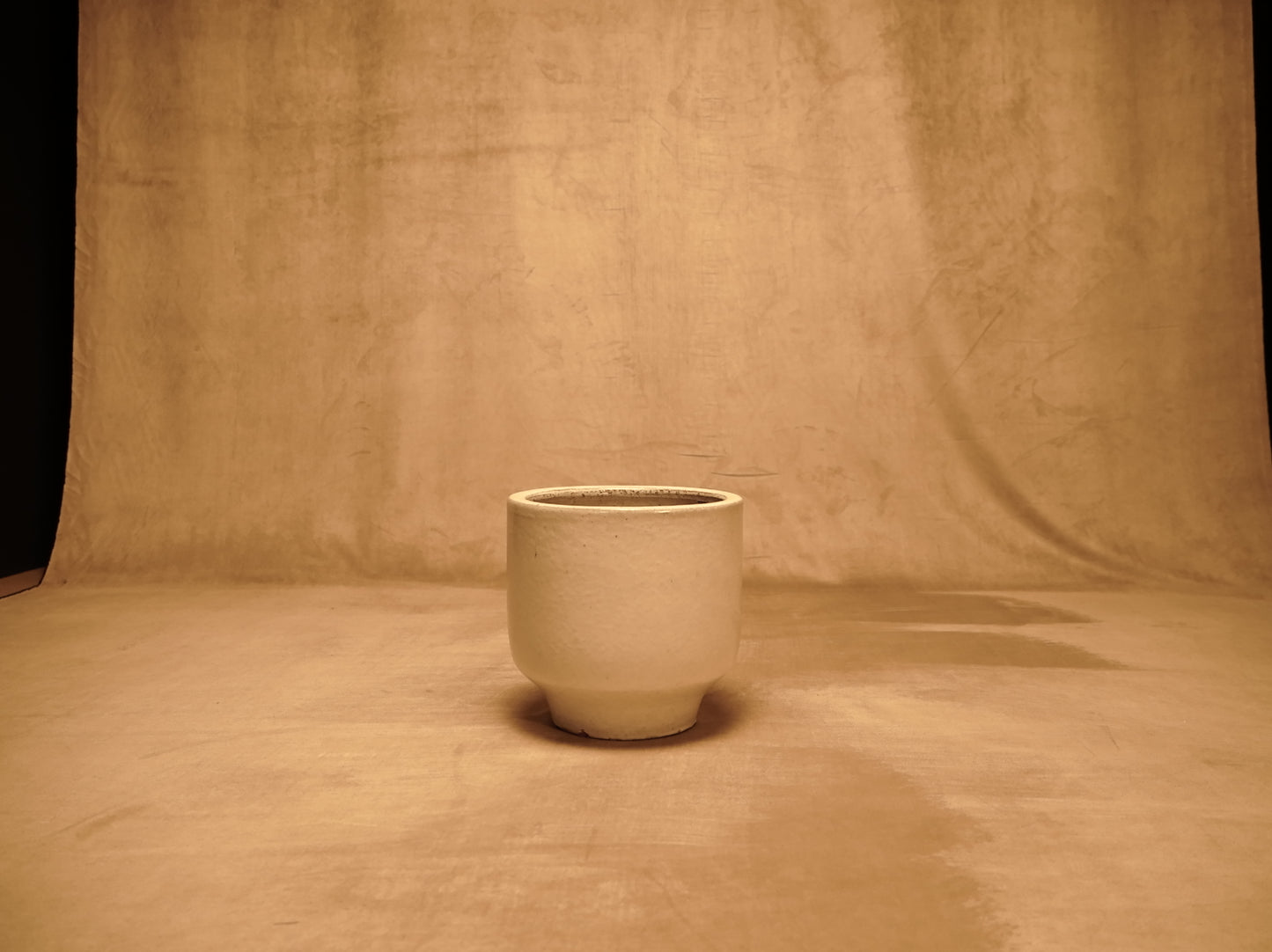 Ibizan style white stoneware pot