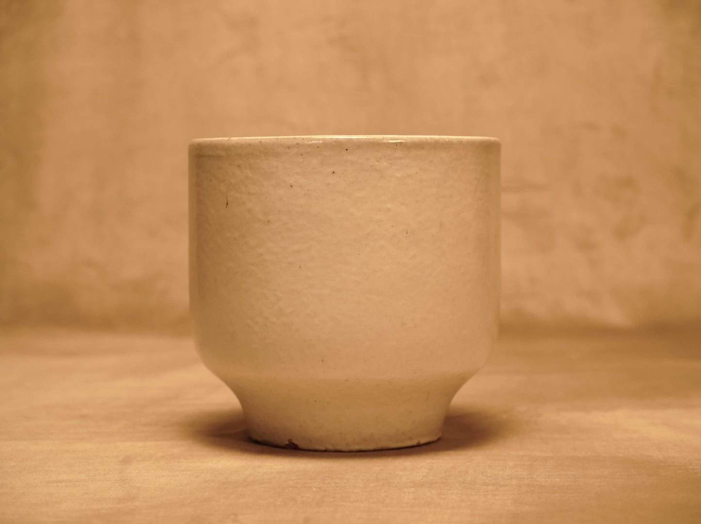 Ibizan style white stoneware pot