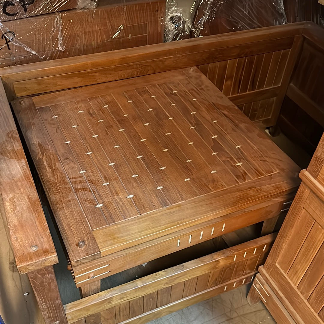 Mesa de centro 100x75 de madera de teca premium - Lesjardins - OUTLET