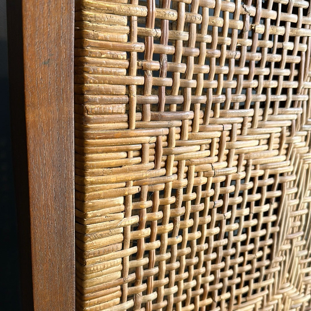 Antique chair made of natural wood with braided seat