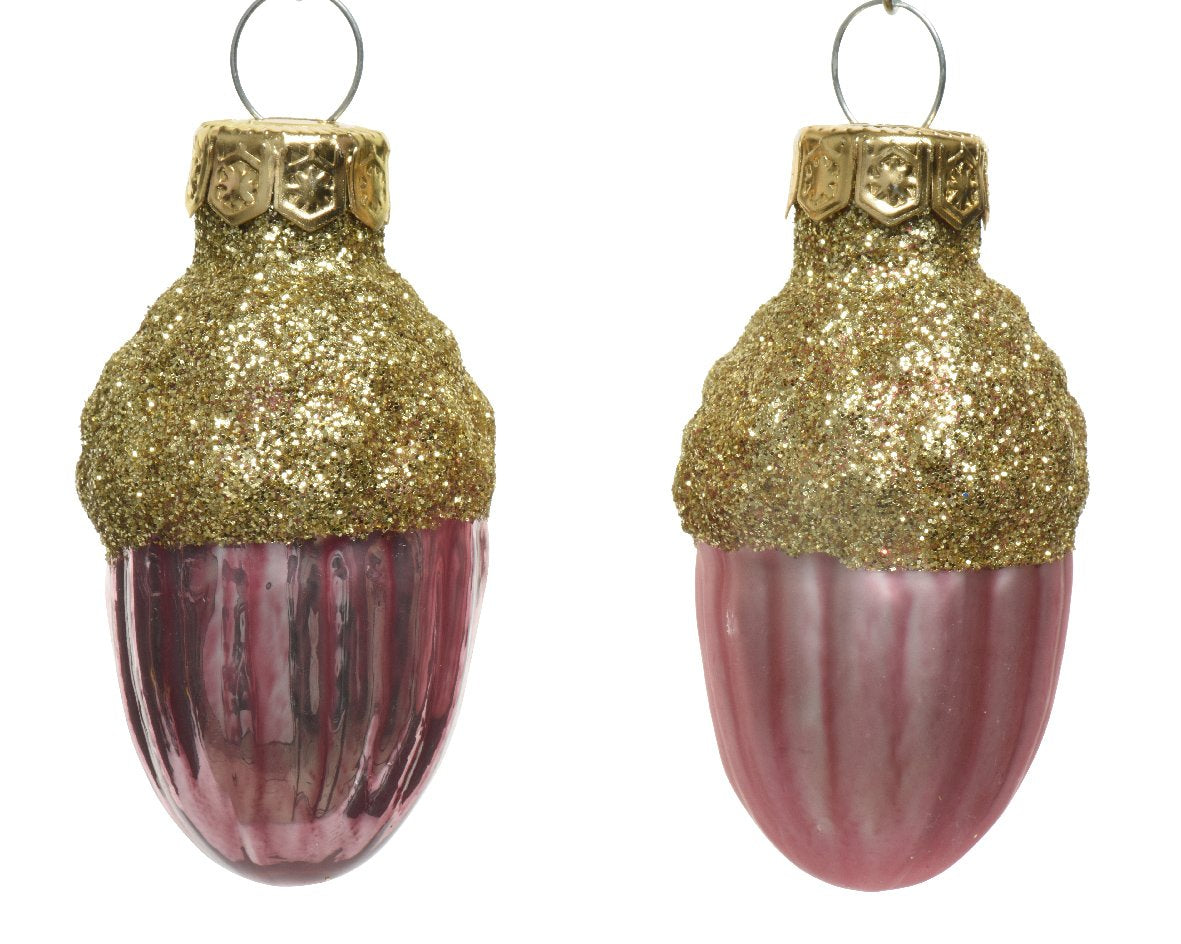 Bola Navideña de cristal rosa terciopelo A4.00cm