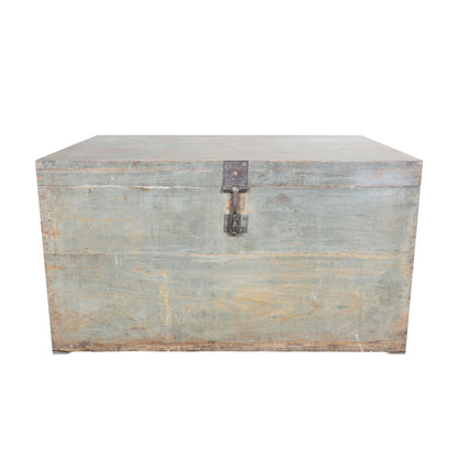 Baúl de madera vintage verde núm. 58