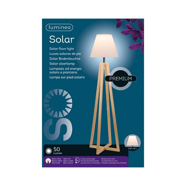 Lámpara de pie solar para exterior