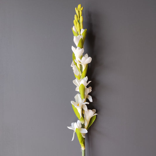Gladiolo blanco artificial 84cm