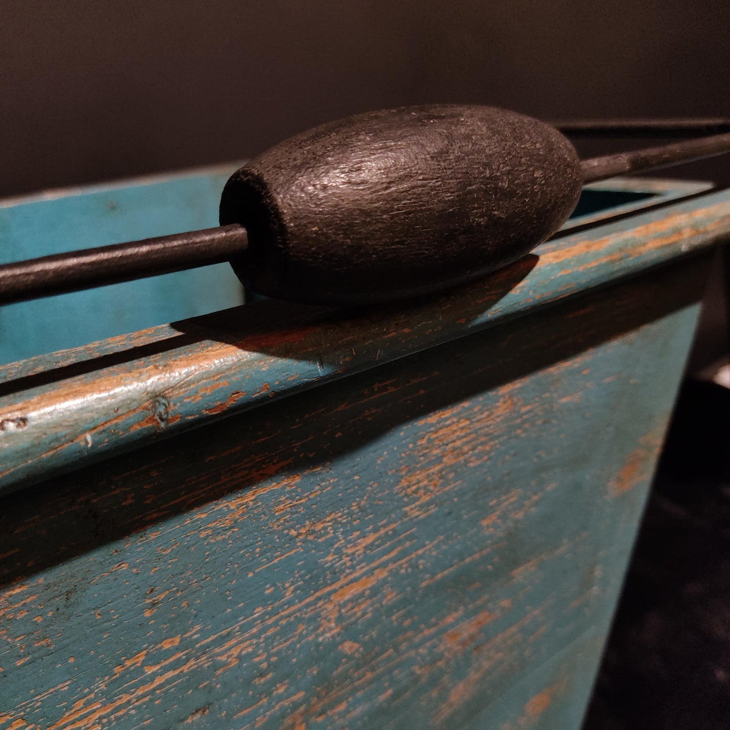 Blue wooden cube no. 81