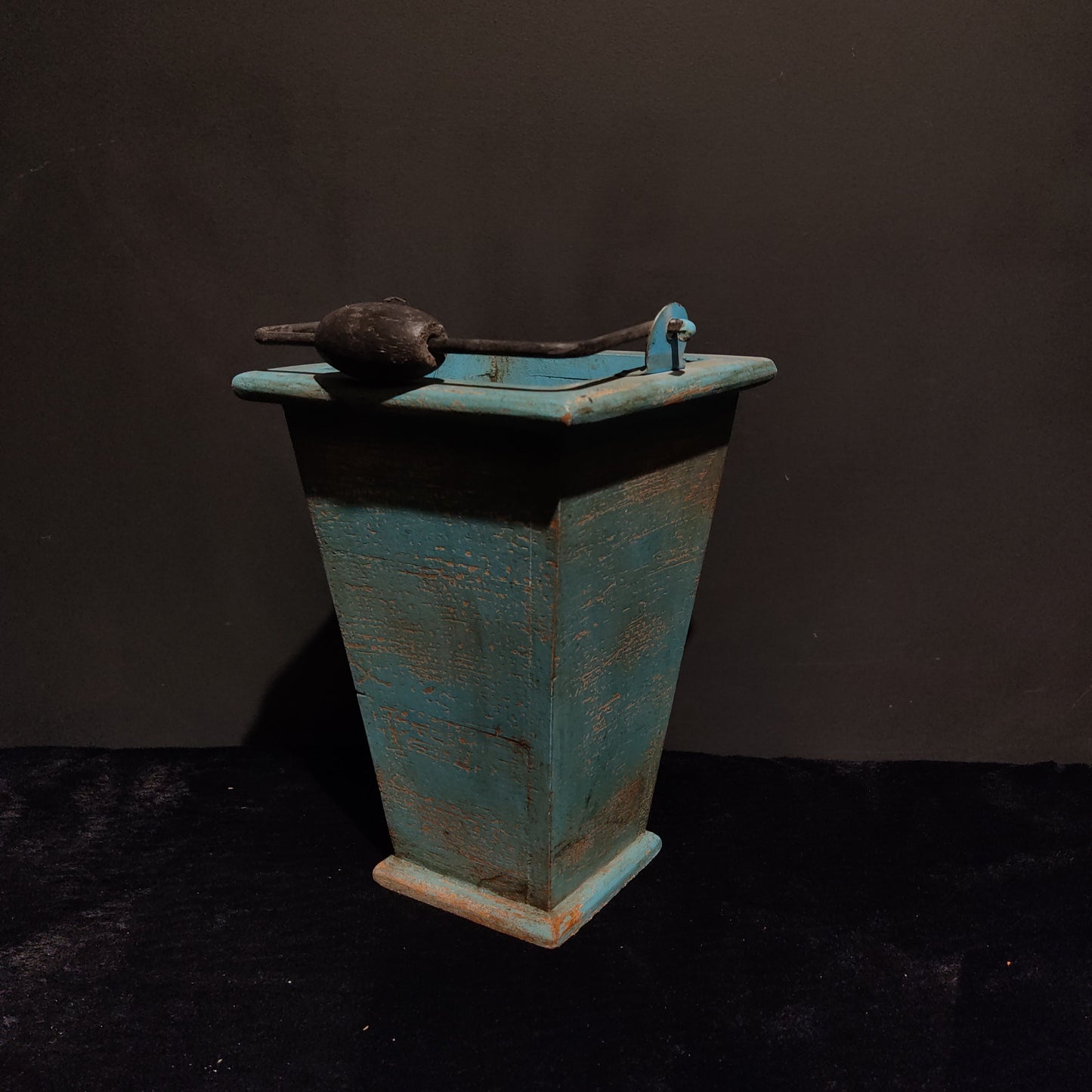 Blue wooden cube no. 81